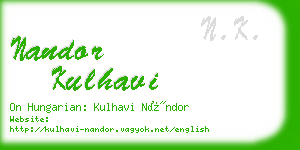 nandor kulhavi business card